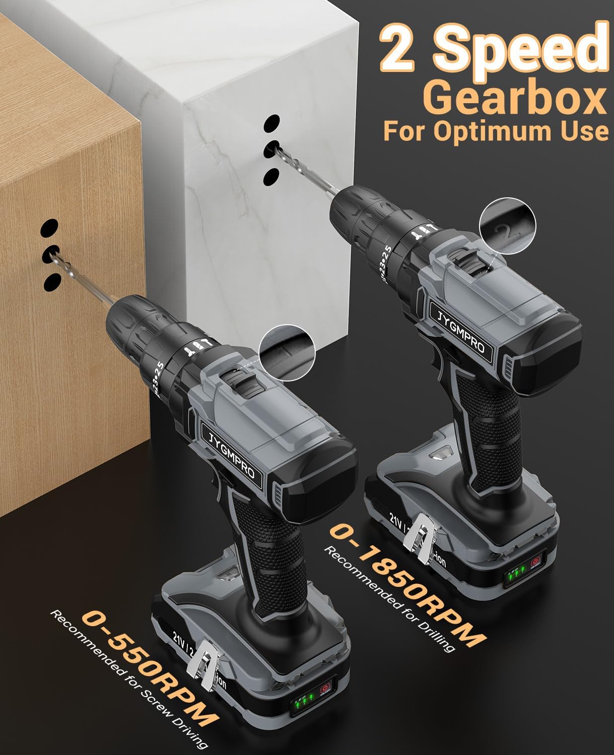 Avvitatore a Batteria JYGMPRO con 2 Batterie e Set Accessori