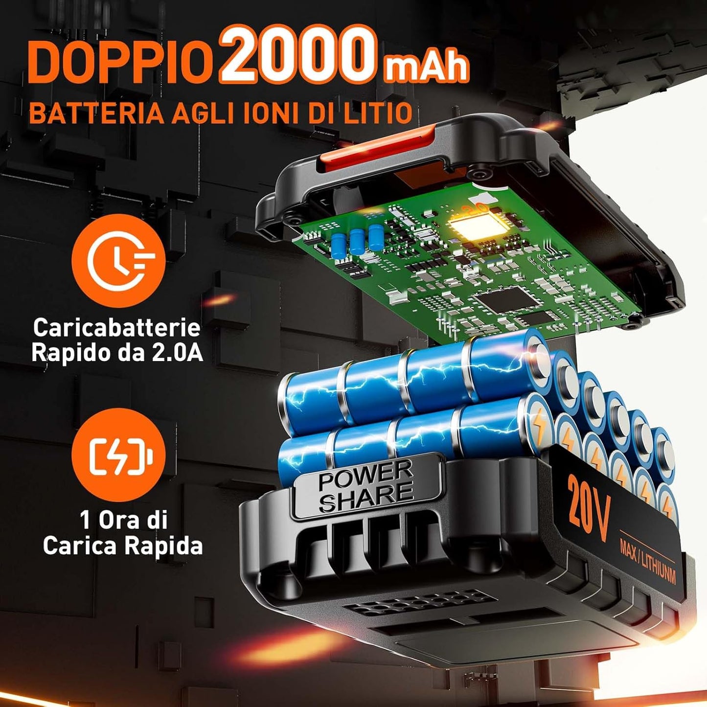 Avvitatore a Batteria con Impostazione di Coppia e Accessori