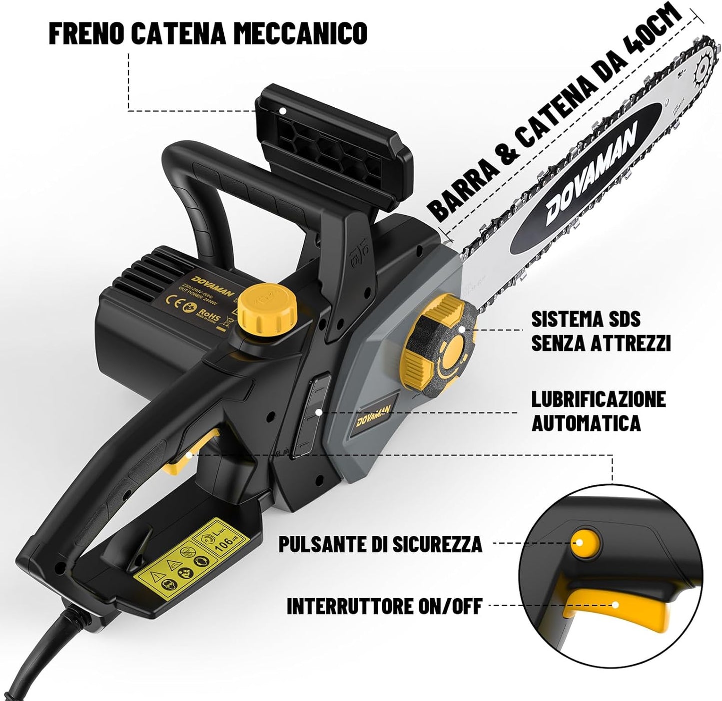 Motosega Elettrica DOVAMAN 2400W