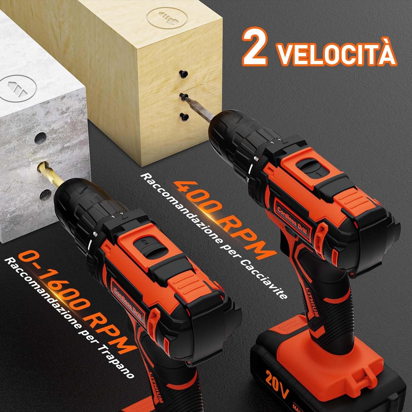 Avvitatore a Batteria con Impostazione di Coppia e Accessori