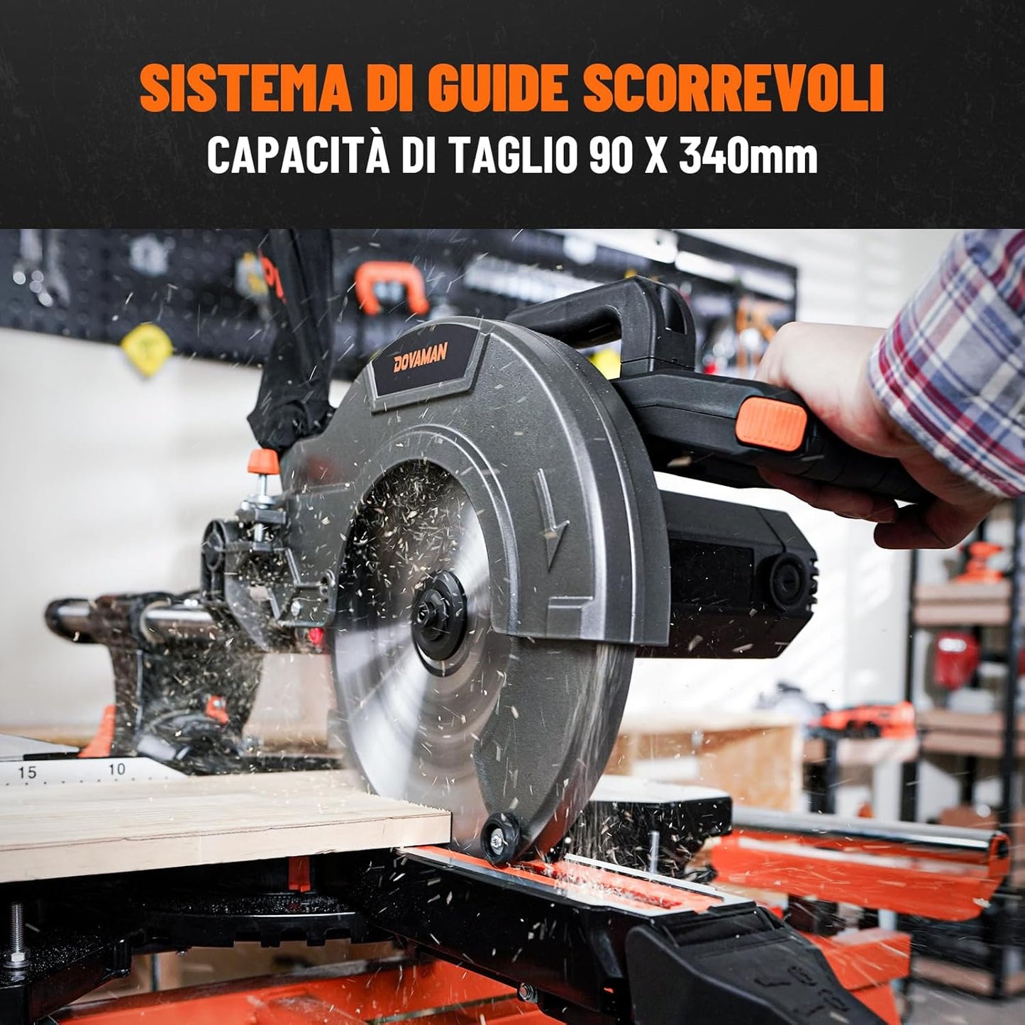 Troncatrice Radiale 2000W, Doppia Velocità 3200/5000 RPM DOVAMAN DMS01A