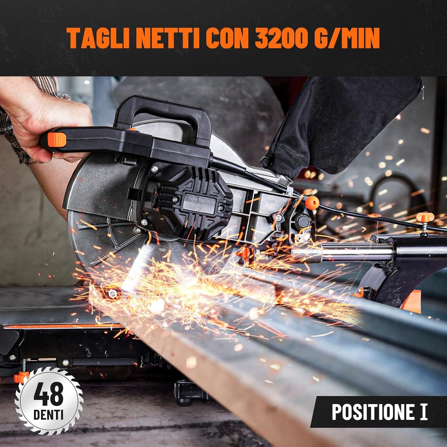 Troncatrice Radiale 2000W, Doppia Velocità 3200/5000 RPM DOVAMAN DMS01A
