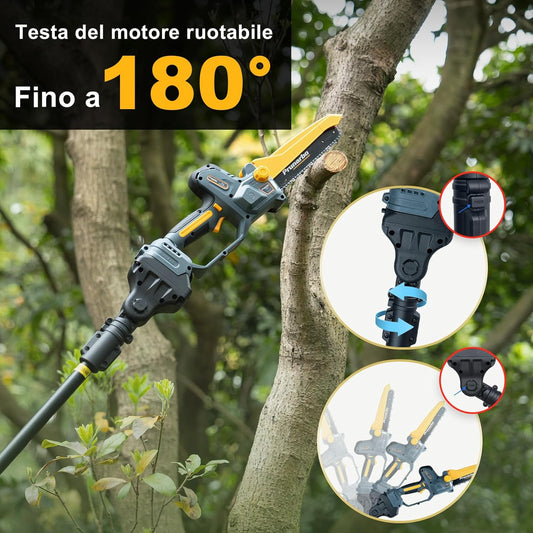 Motosega a Batteria Telescopica estensibile fino a 4 metri Brushless