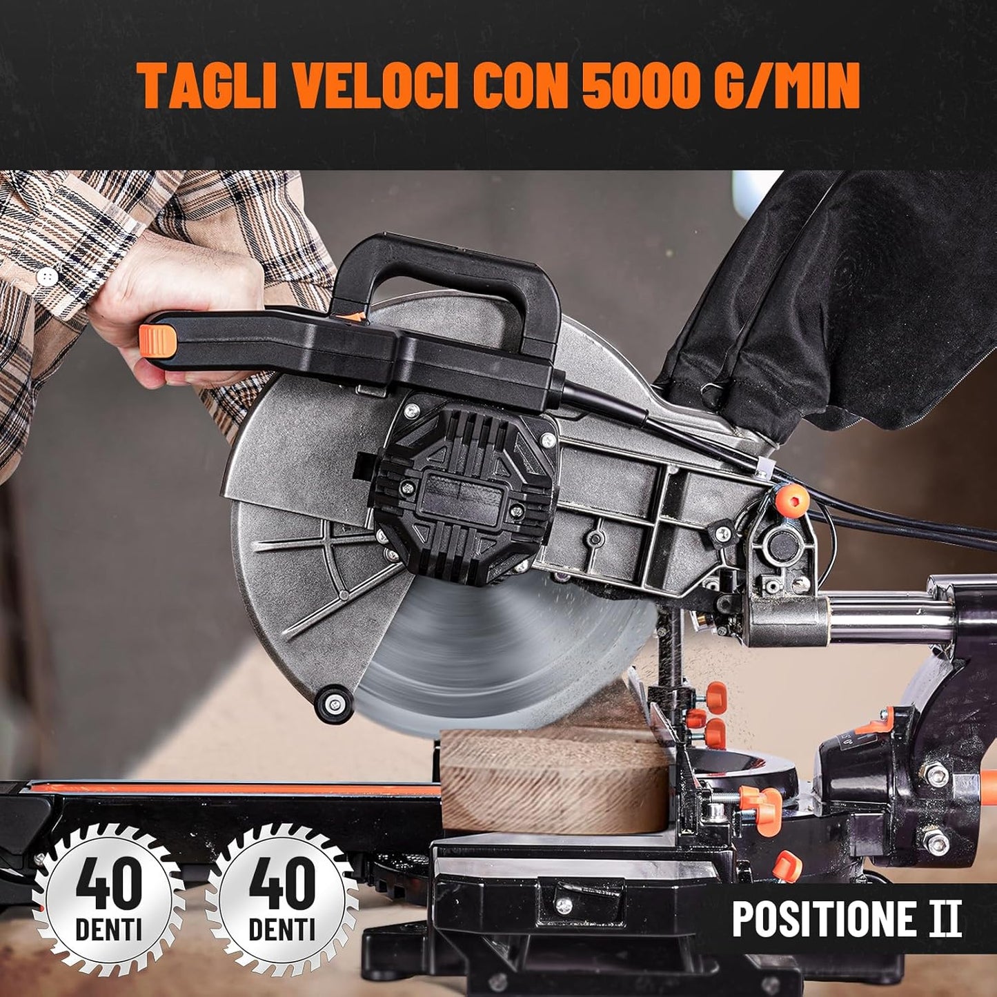 Troncatrice Radiale 2000W, Doppia Velocità 3200/5000 RPM DOVAMAN DMS01A