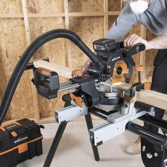 Evolution R185SMS-Li Troncatrice scorrevole cordless Include batteria 4 Ah e caricabatterie