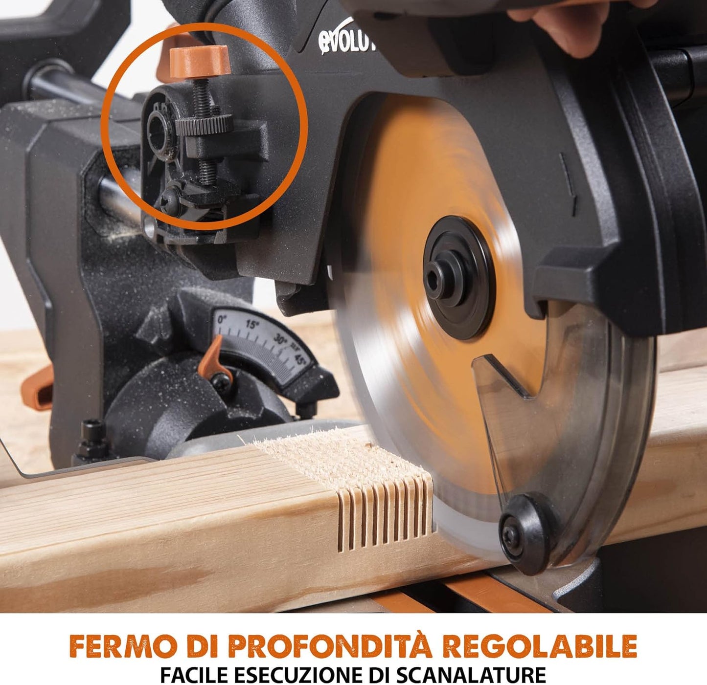 Evolution R185SMS-Li Troncatrice scorrevole cordless Include batteria 4 Ah e caricabatterie