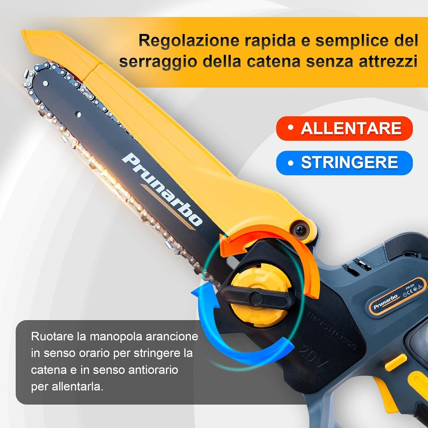 Motosega a Batteria Telescopica estensibile fino a 4 metri Brushless